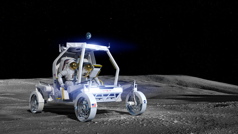 Astrolab's CLV-1 lunar rover on the moon